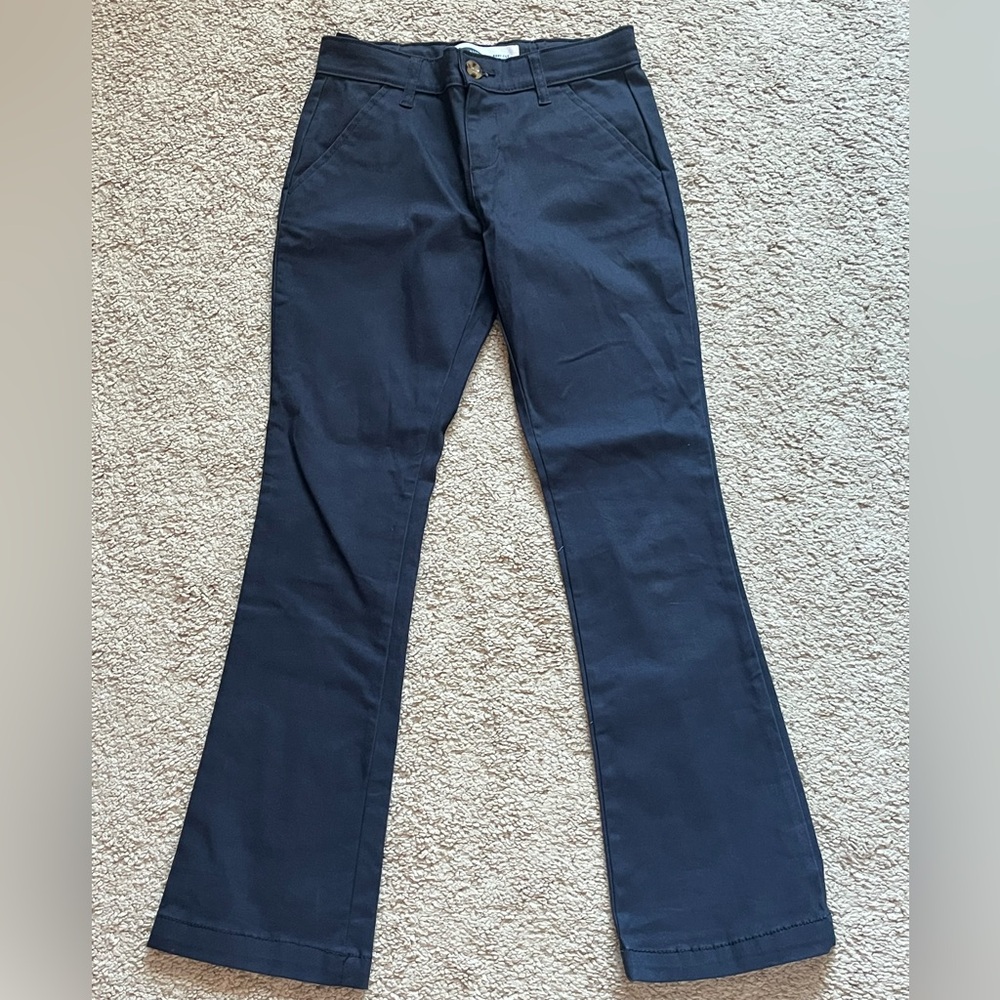 Children's Place Adjustable Waist Navy Blue Cotton Bootcut Pants Girls Size 10